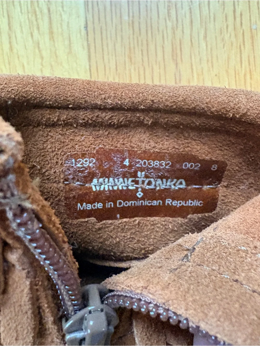 Minnetonka Kids Chestnut Suede Fringe Moccasins